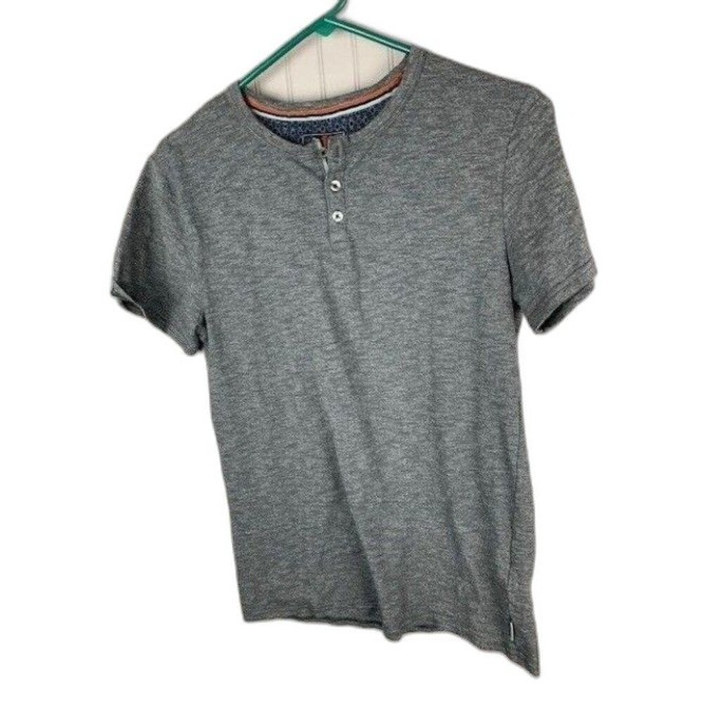 Ted Baker Size S Mens Short Sleeve Henly Tee Shirt Gray Pattern - Picture 1 of 3